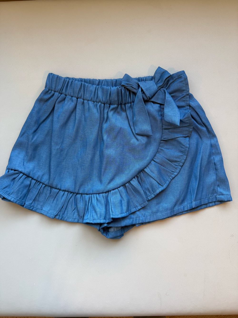SHEIN Blue Ruffle Wrap Skort for Kids